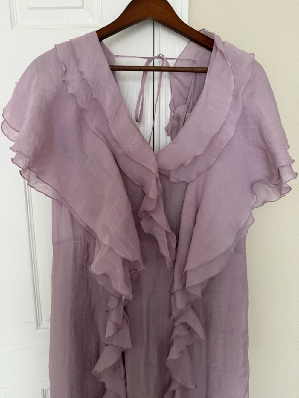 H&M Lavender Ruffled Sheer Maxi Dress